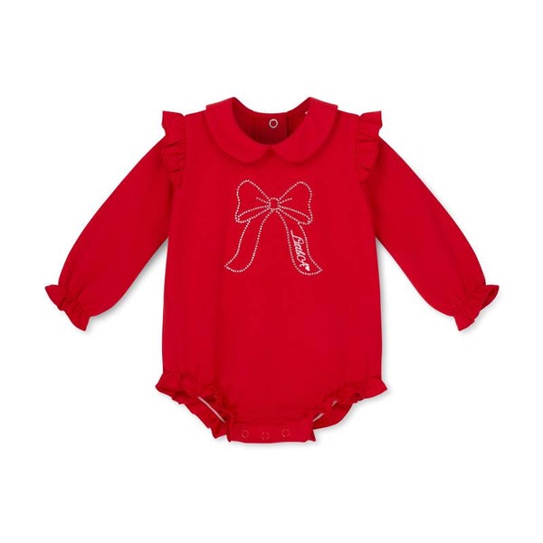 Little A - Little Locket sweat romper red