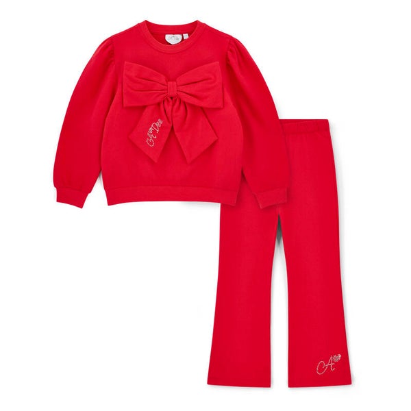 A'Dee - Bow flare tracksuit red