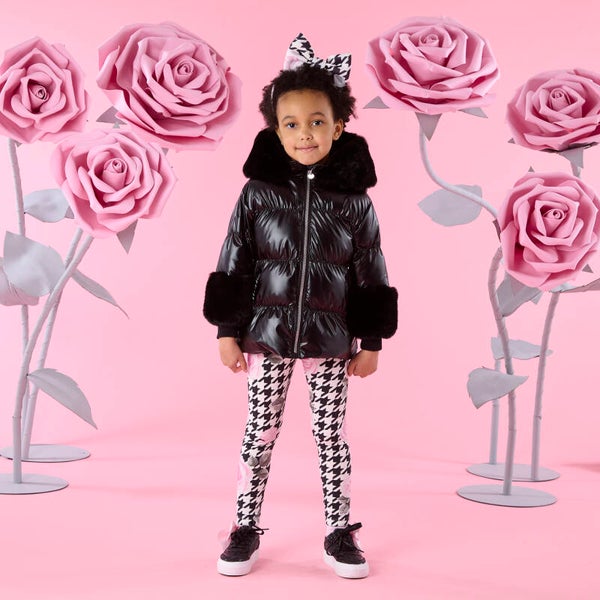 A'Dee - Short Fur Trim Jacket Black