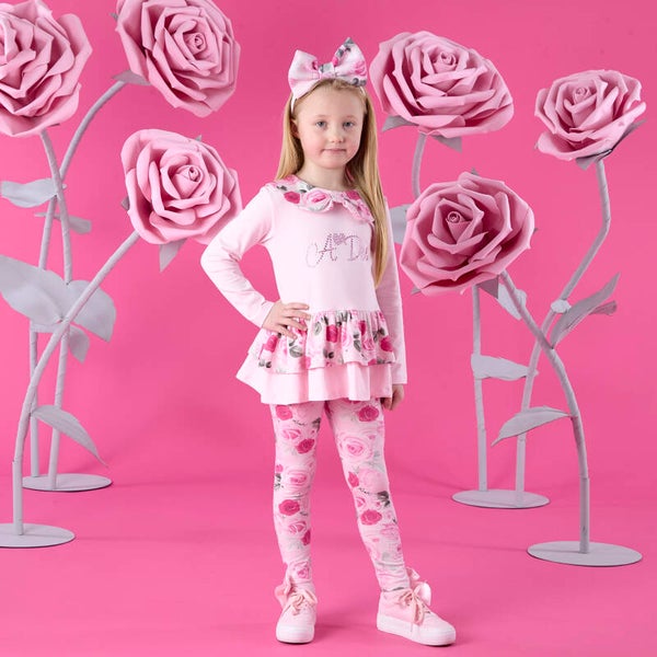 A'Dee - Winter Bloom Rose peplum leggingset