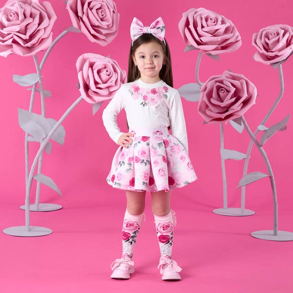 A'Dee - Winter Bloom Rose print skirt set