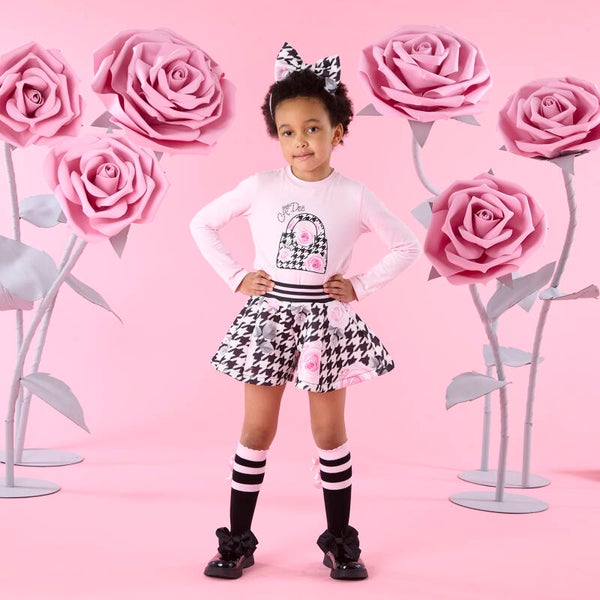 A'Dee - Winter Bloom black print Short set