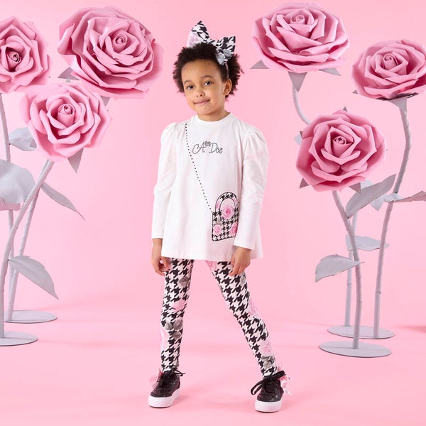 A'Dee - Winter Bloom Black print leggingset
