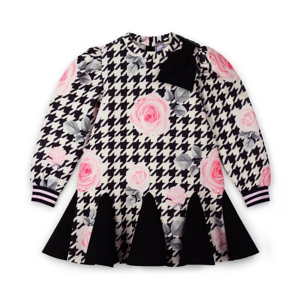 A'Dee - Winter Bloom black print dress