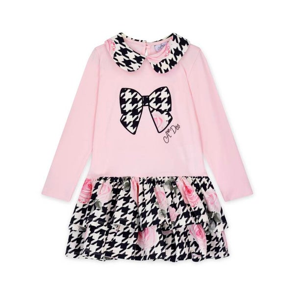 A'Dee - Winter Bloom black drop waist dress