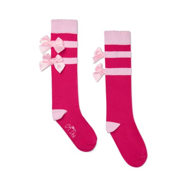 A'Dee - Winter Bloom Fuchsia High Knee Sock