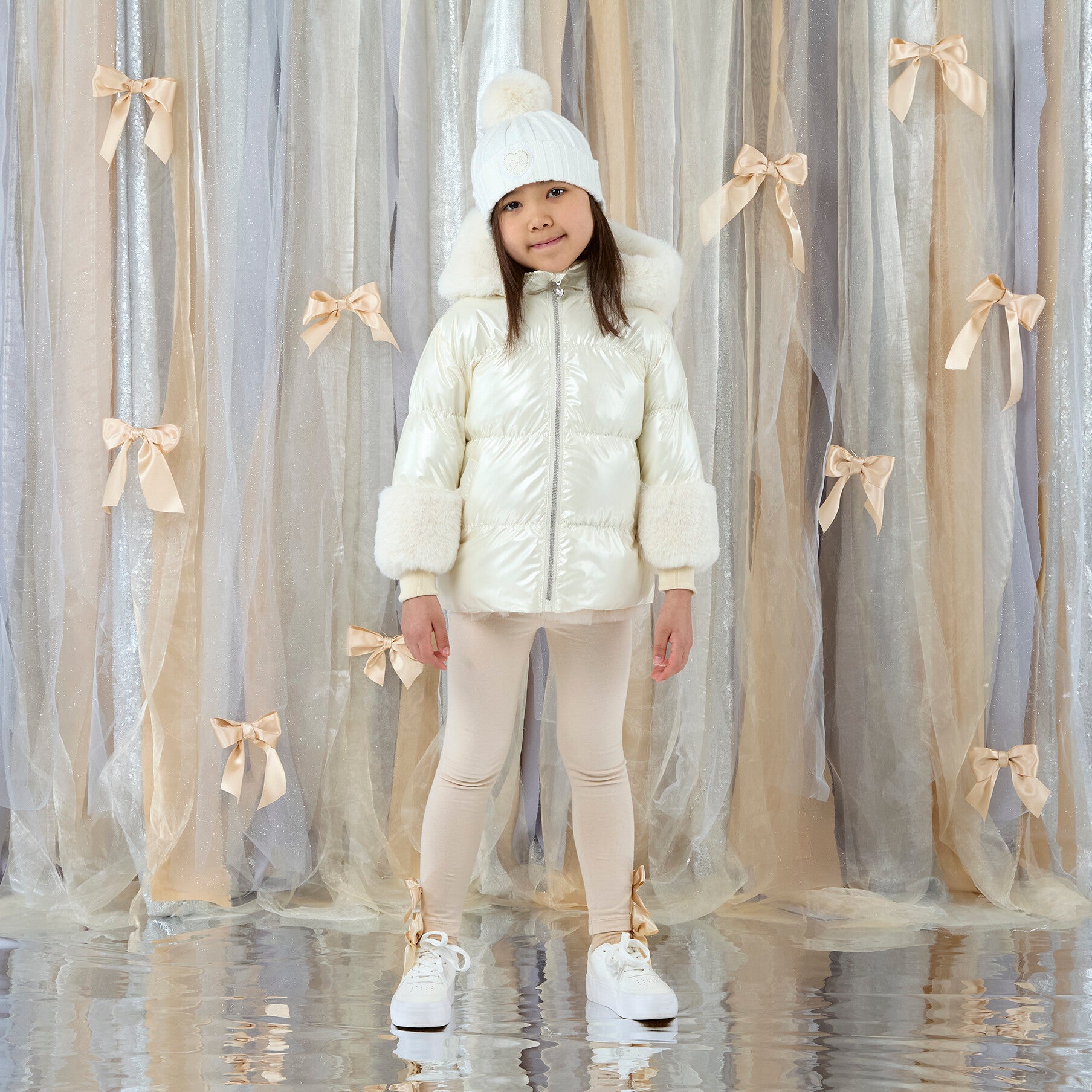 A'Dee - Short fur Jacket Snow White