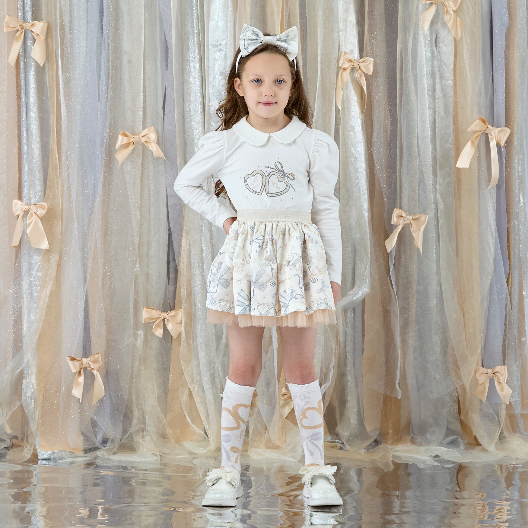 A'Dee - Eau de ADee print skirt set Snow White