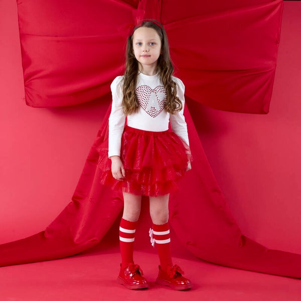 A'Dee - Red tulle skirt set
