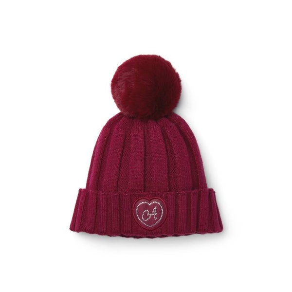 A'Dee - Knitted pom pom hat deep cherry