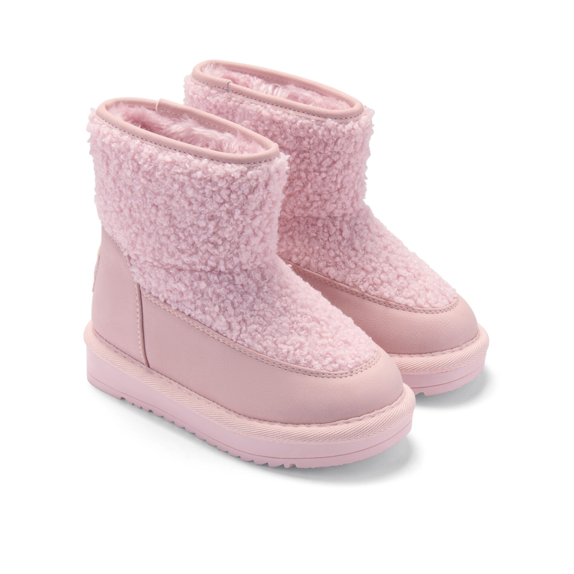 A'Dee - Winter Bloom Teddie boucle boots pink