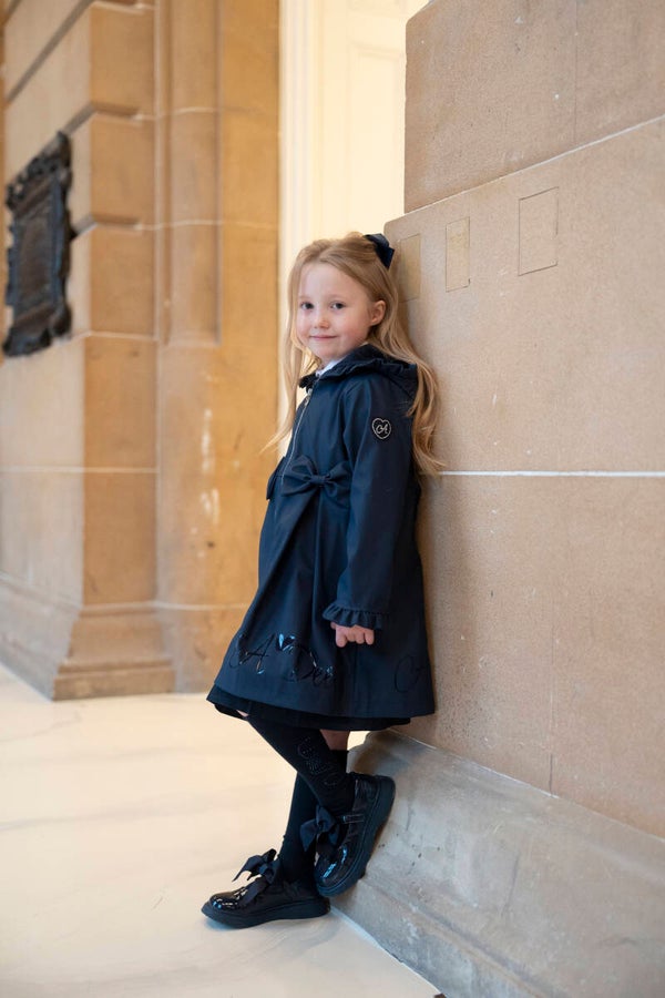 A'Dee - Chevron Charm Dark Navy Raincoat