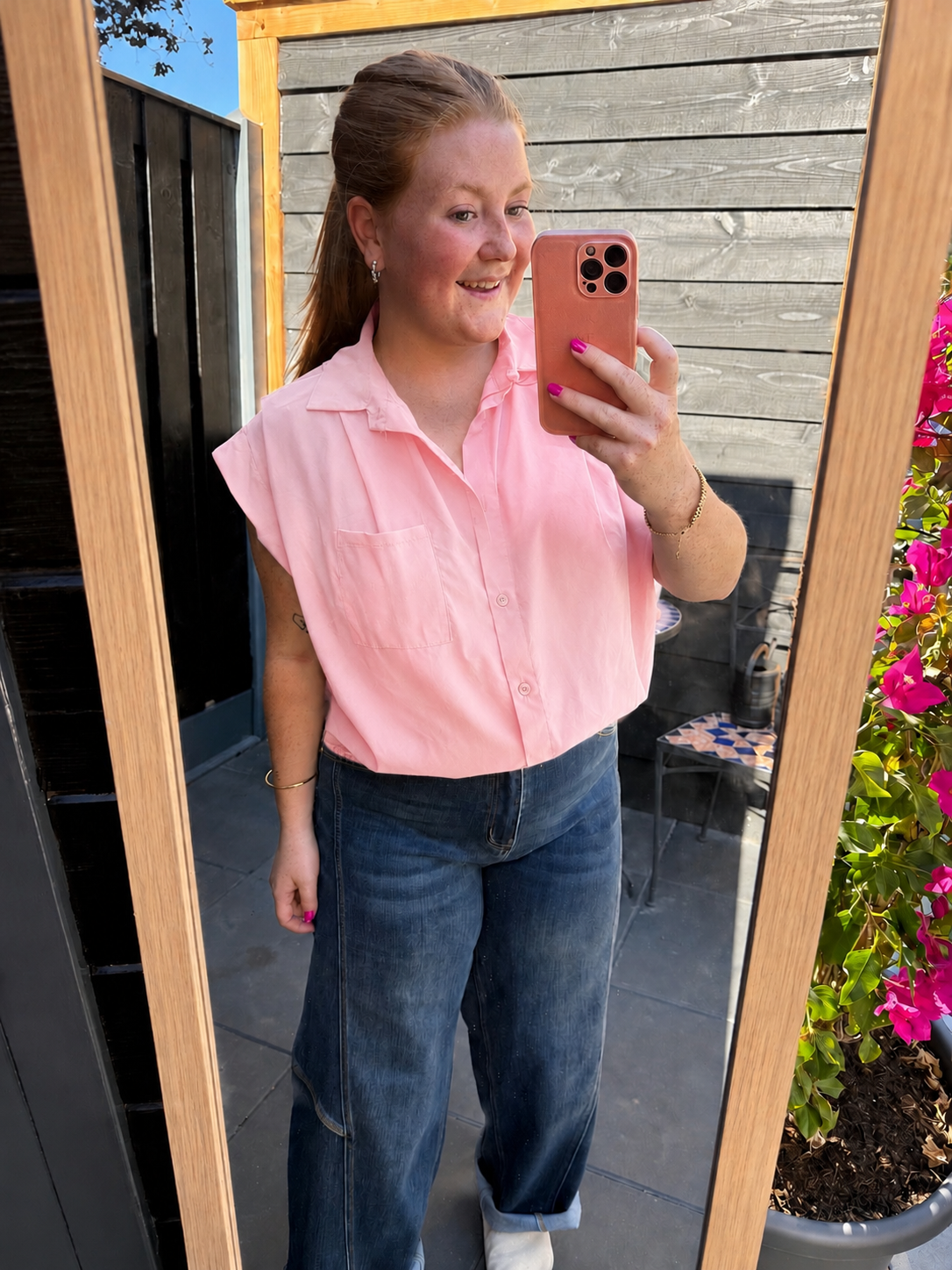 bubble blouse - Roze