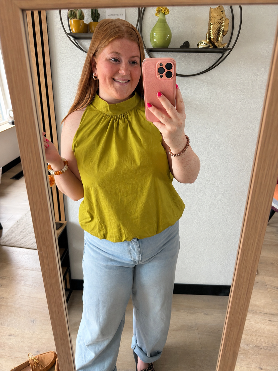 Halter top katoen - Groen