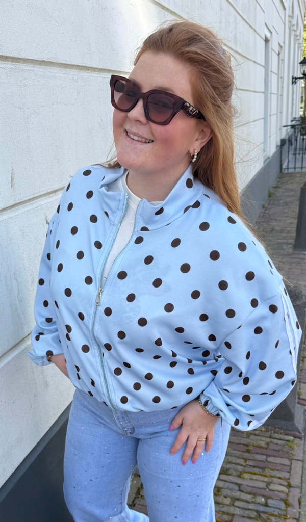 Polka dot vestje - Blauw