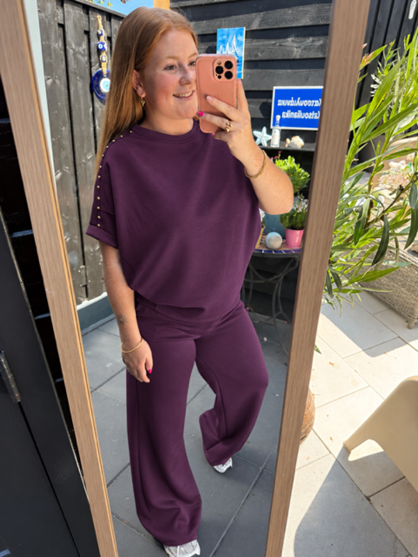 2 piece set studs - Plum