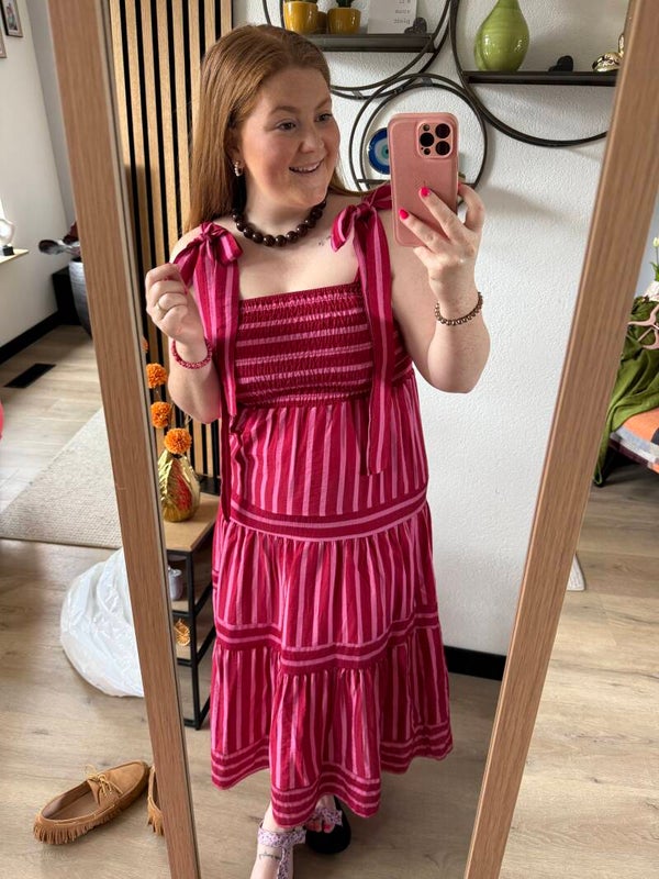 Jurk bow lang - Roze