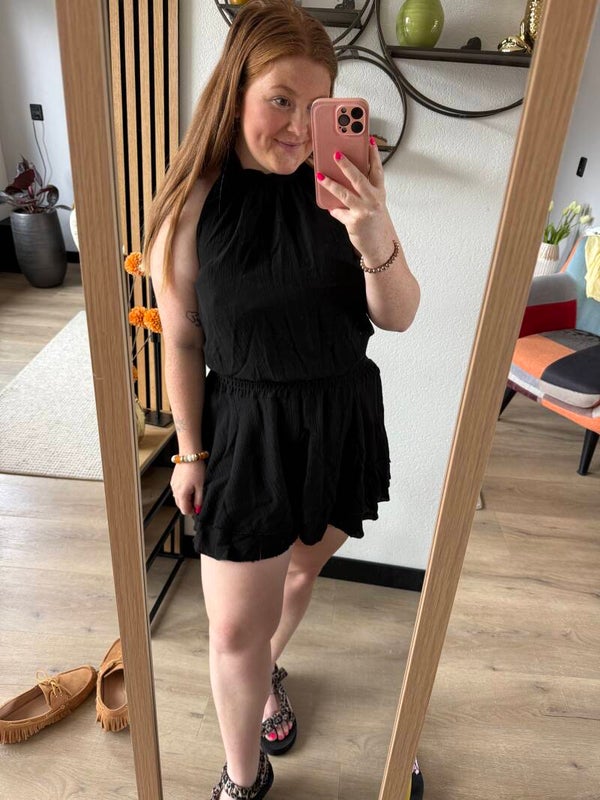 Halter jurkje chic - Zwart