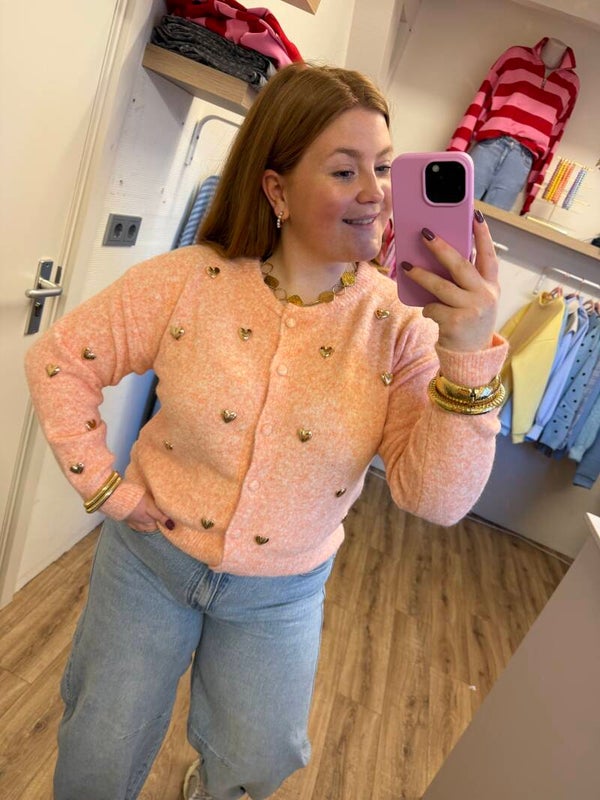 Vestje hearts -  Zalm roze