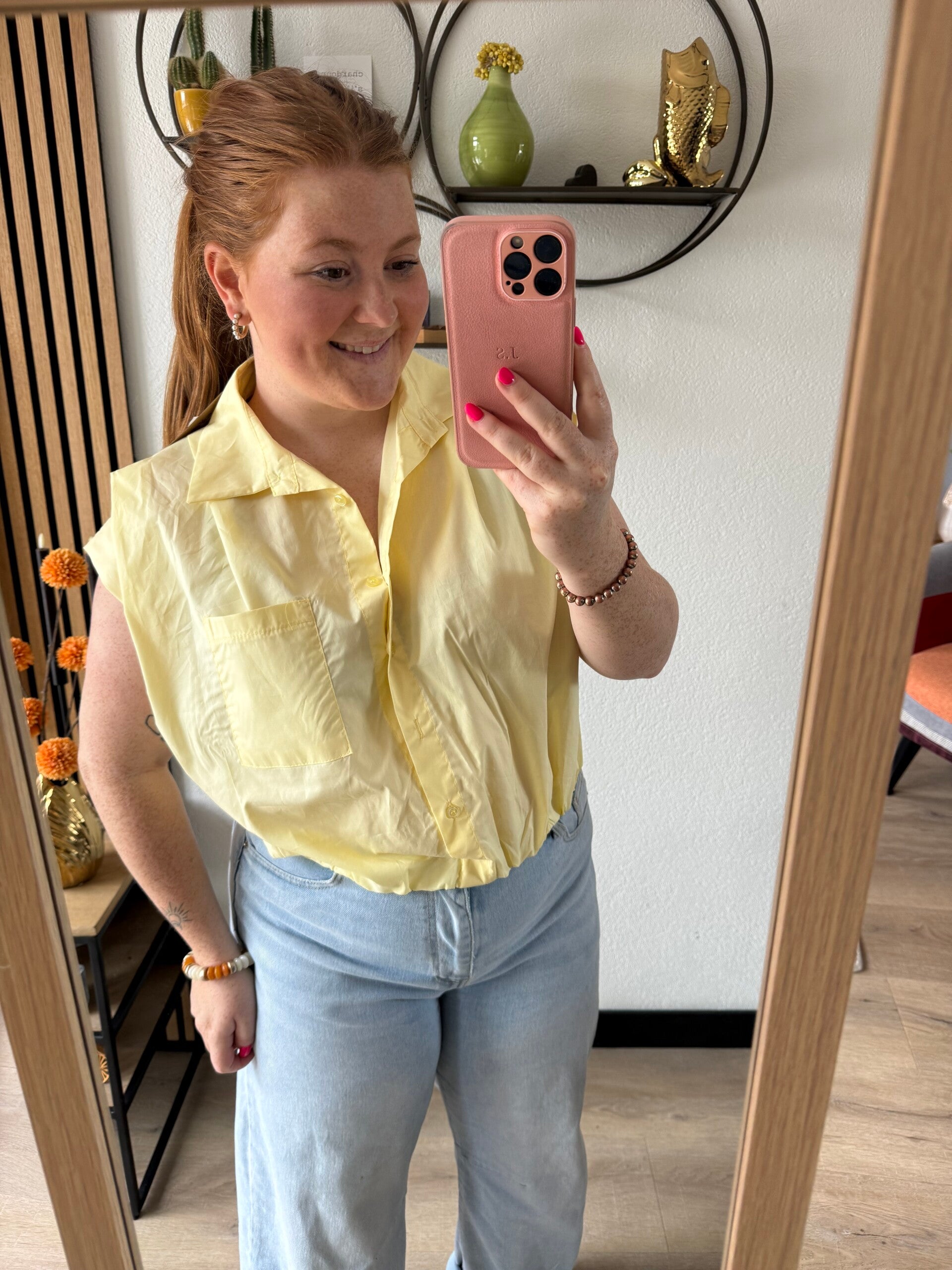 bubble blouse - Geel