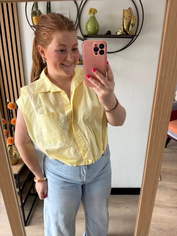 bubble blouse - Geel
