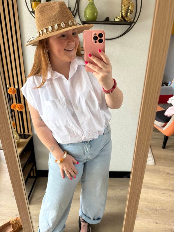 bubble blouse - Wit