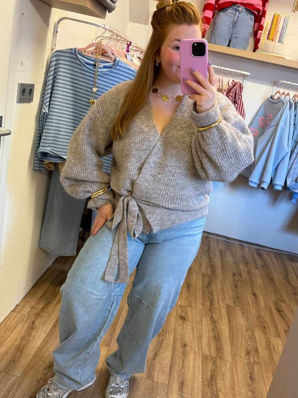 Knoop vest - Taupe