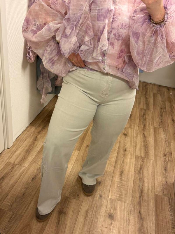 Goodies jeans Beige/Creme -  t/m maat 44 ( Wide leg)