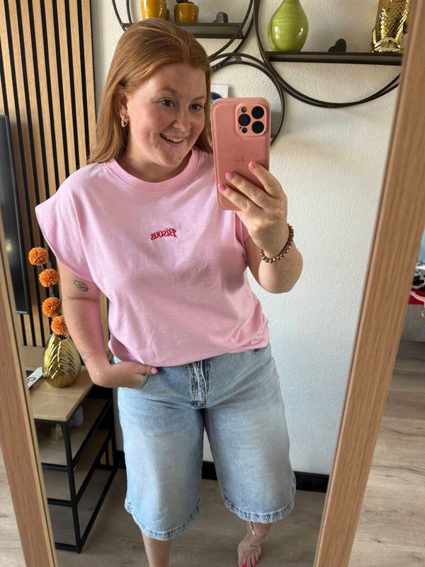 Bisous t-shirt - Licht roze