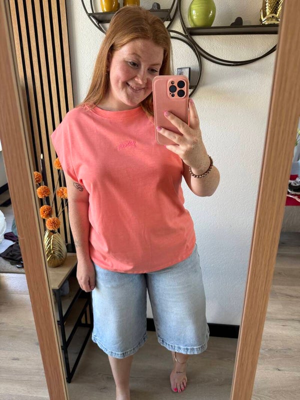 Bisous t-shirt - Koraal