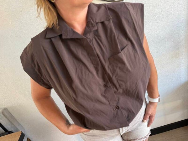 bubble blouse - Bruin