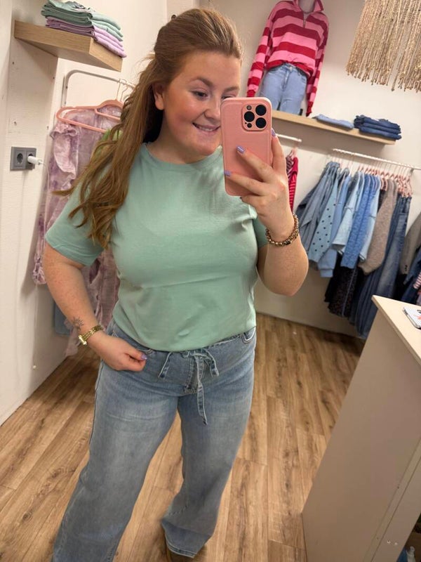 Basic t-shirt - Mint groen