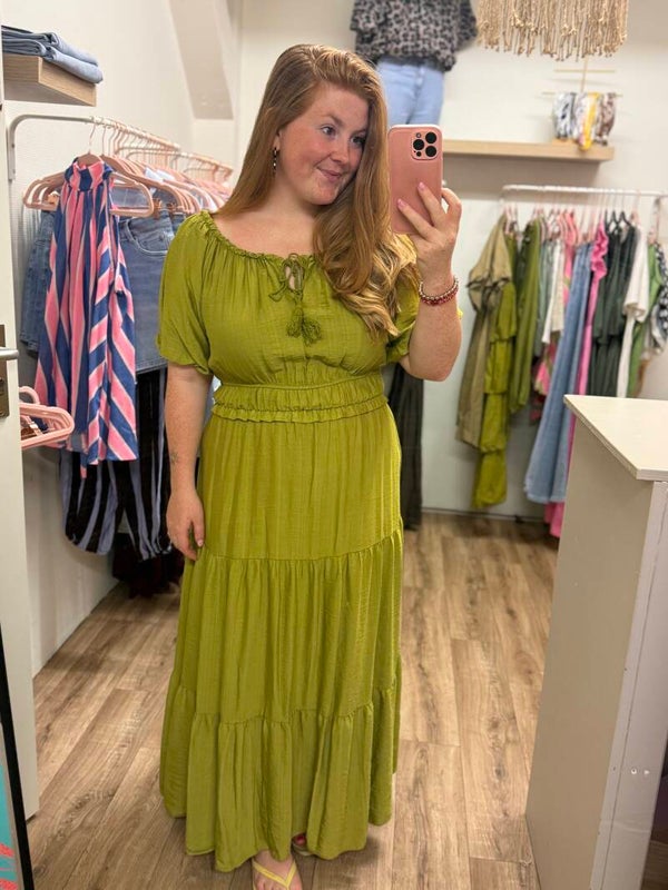 Lexie jurk met mouw - Groen