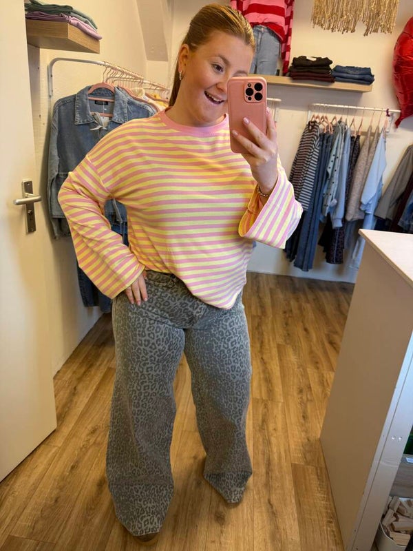 Striped longsleeve - Geel