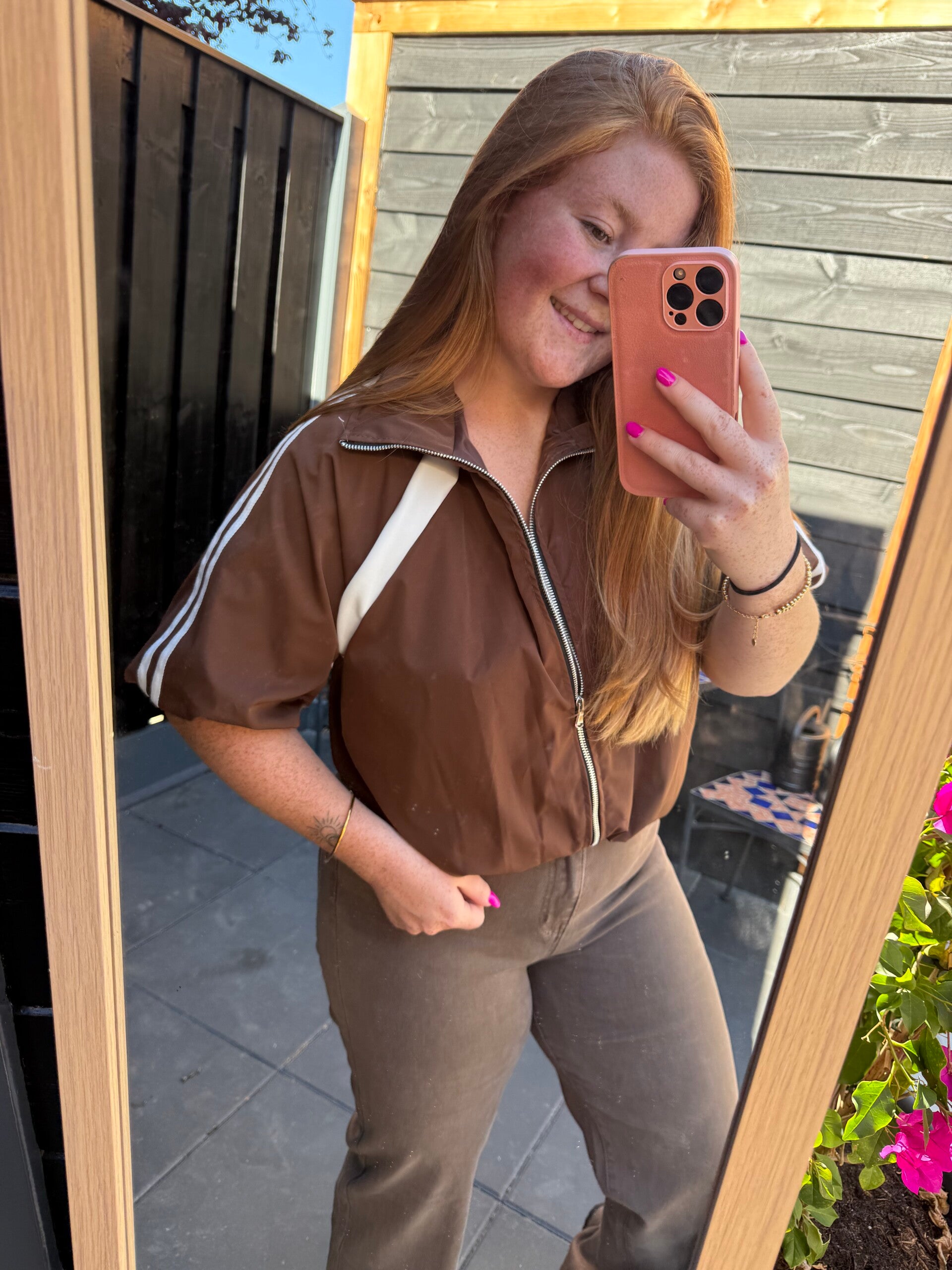 Sporty jasje streep - Bruin