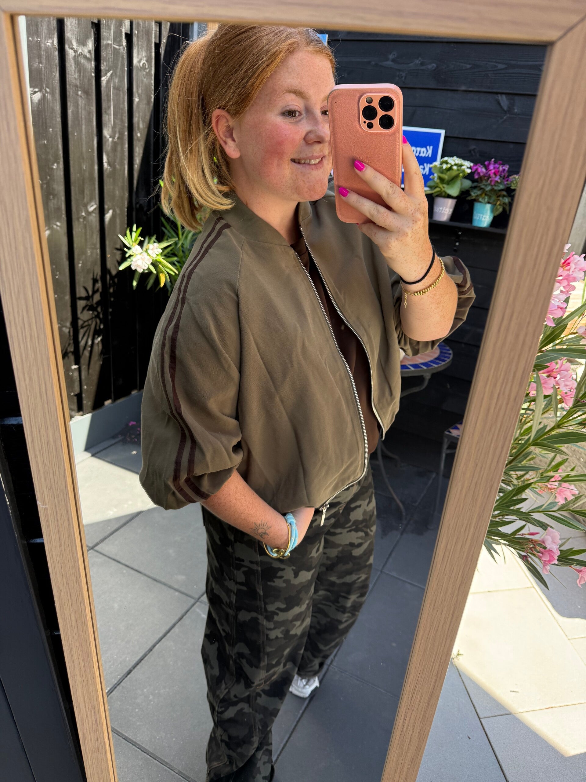 Sporty jasje streep - Army
