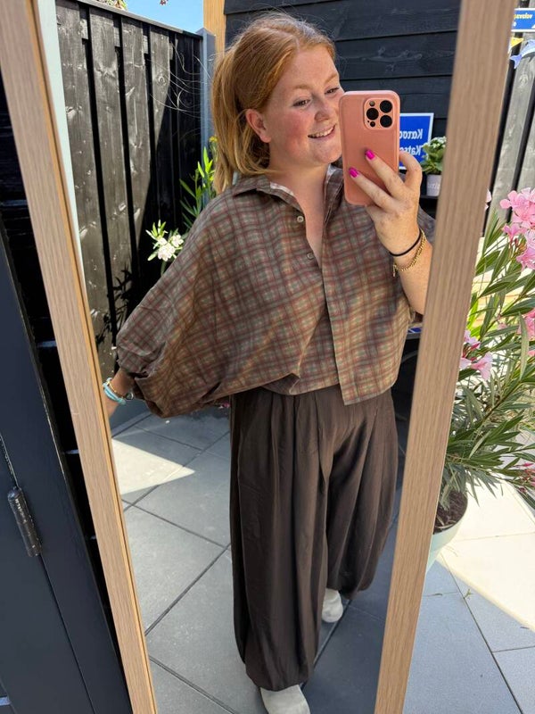 Blouse ruit oversized