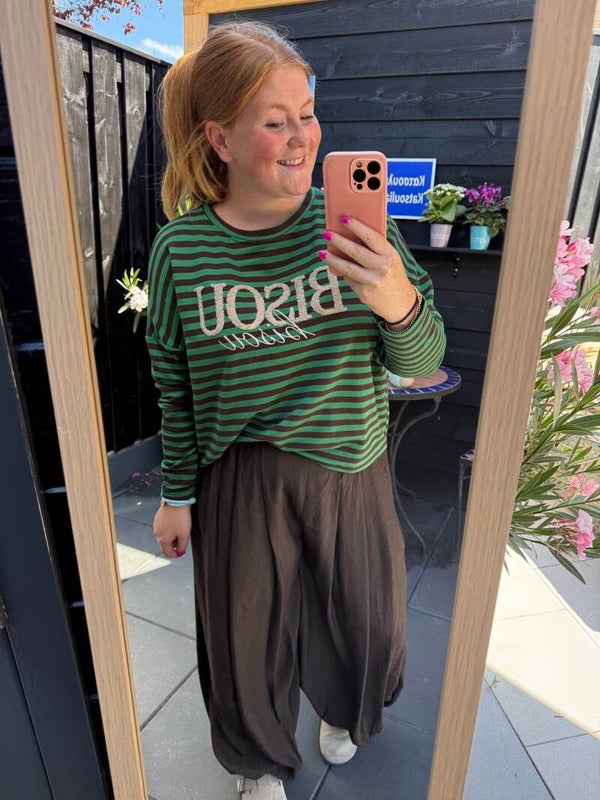Longsleeve striped - Bisou green