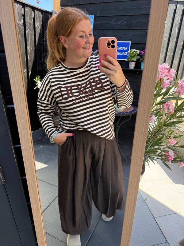 Longsleeve striped - Bisou light brown