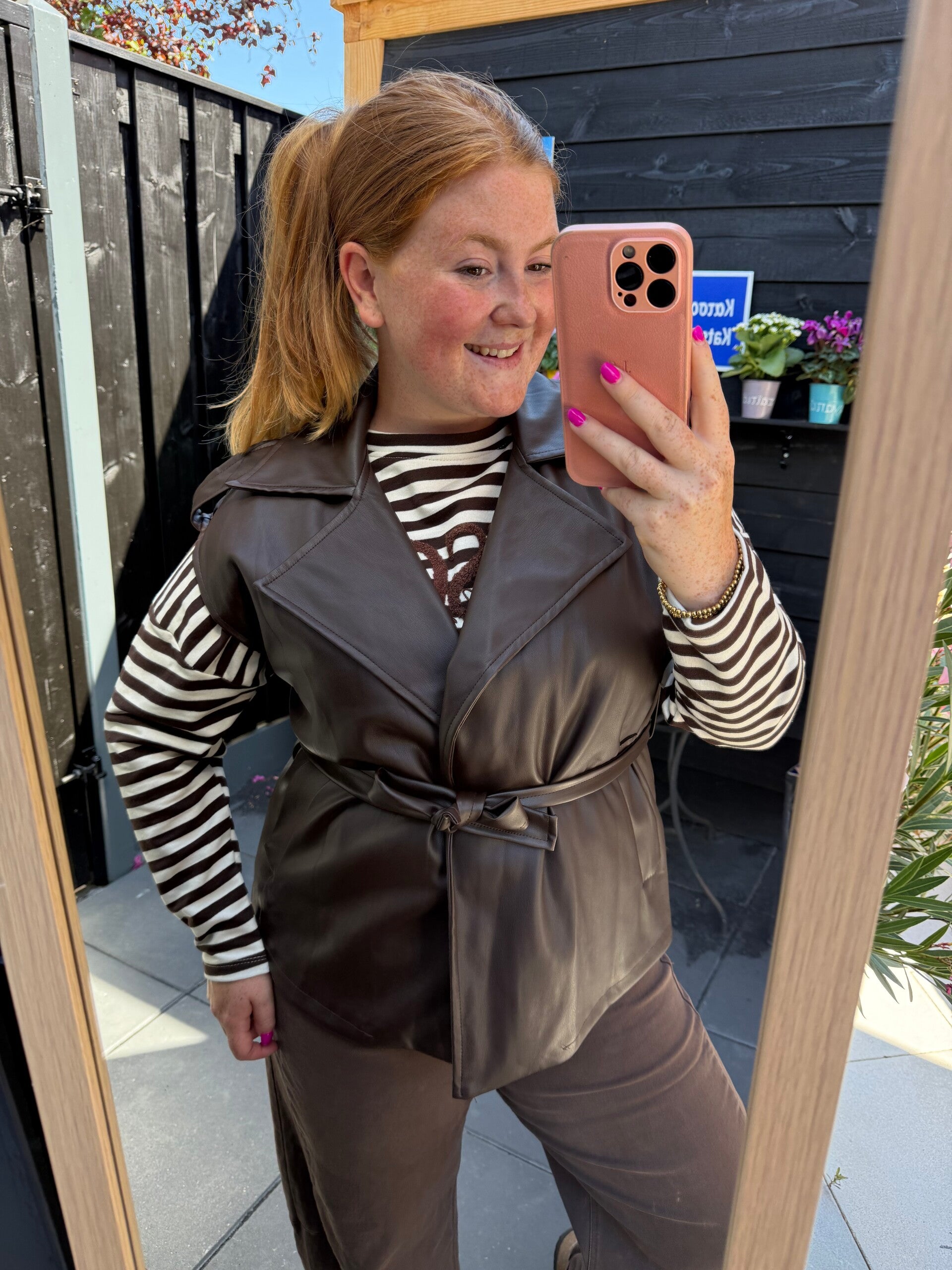 Leren gilet - Bruin