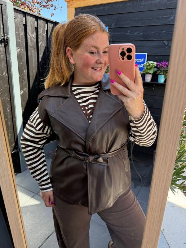 Leren gilet - Bruin
