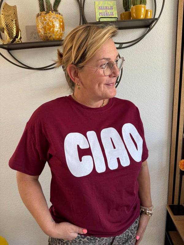 Ciao t-shirt - bordeaux