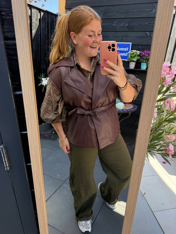 Leren gilet - Bordeaux