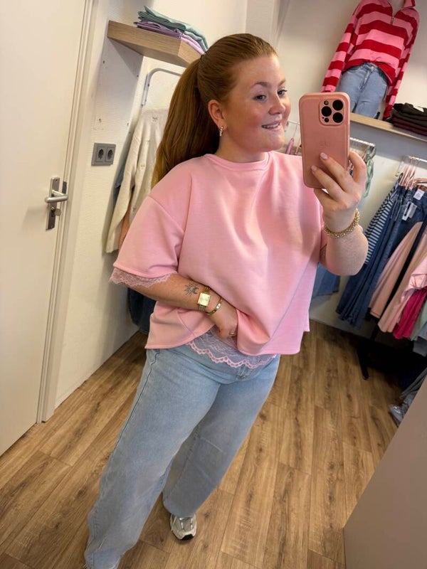 T-shirt kant - Pink
