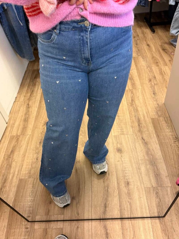 Goodies jeans  hartjes -  t/m maat 48 ( Wide leg)