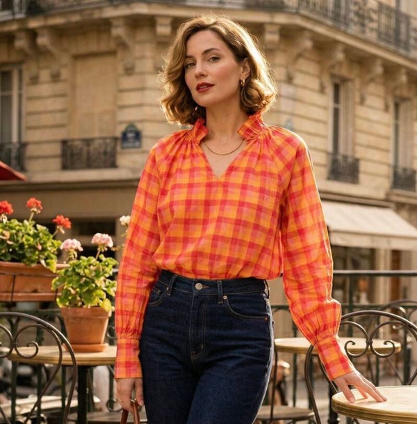 Blouse ruitjes - Multi kleur