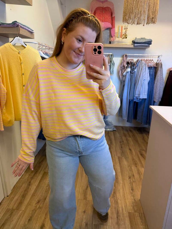 Striped longsleeve - Geel