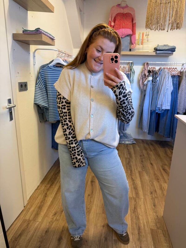 Leopard cashmere top