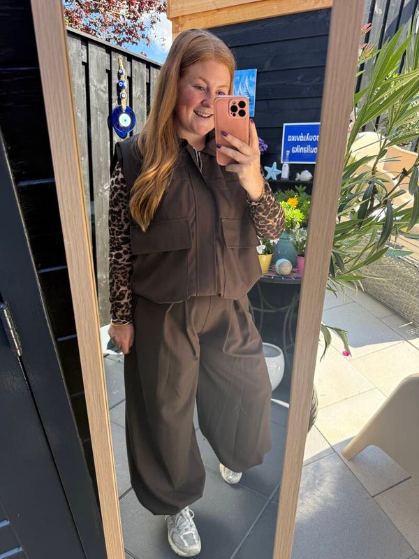 2-delige set yas - Brown