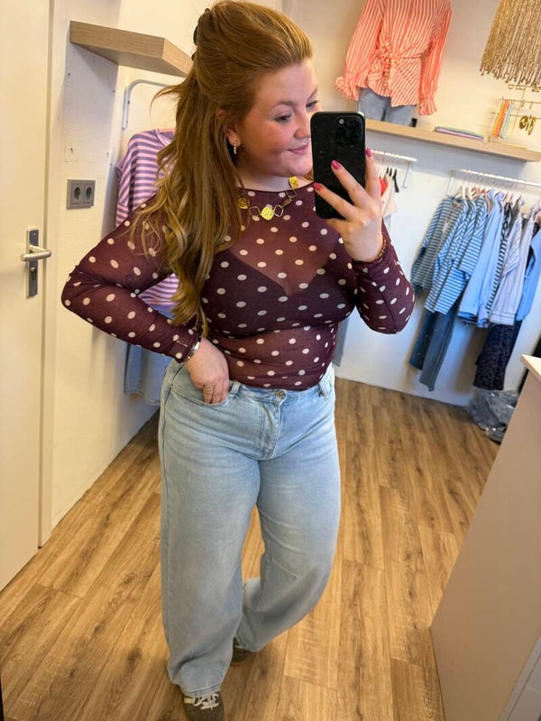 Polka dots cashmere top